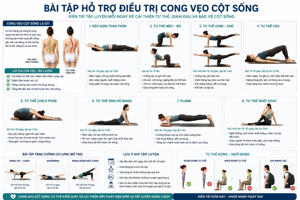 bài tập cải thiện tư thế cột sống