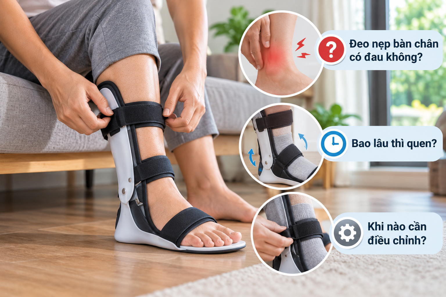 nẹp bàn chân khi đi giày